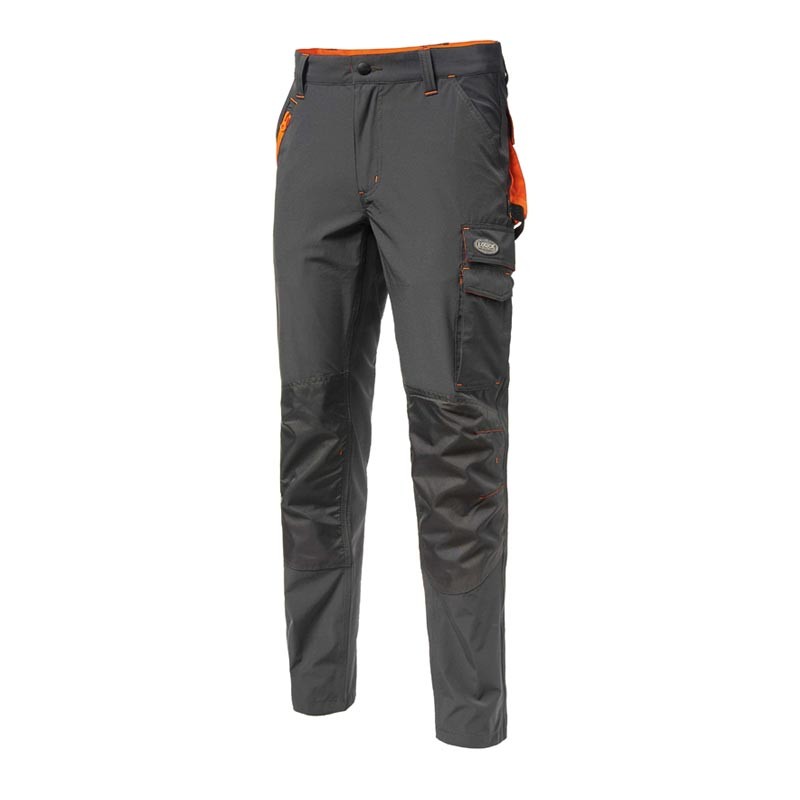 Pantalone Da Lavoro Stretch Grigio/Arancio 140 Gr