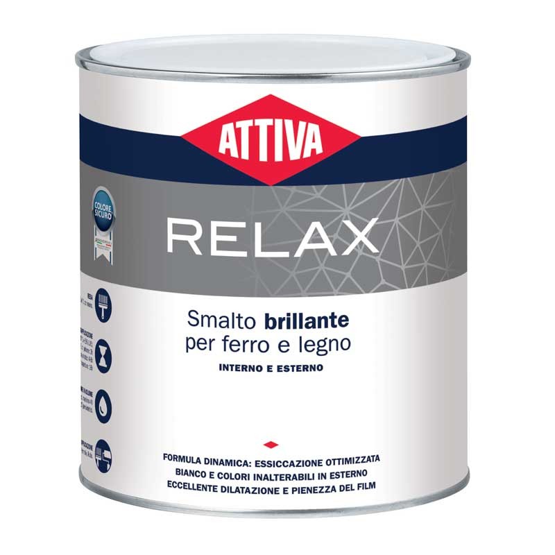 Smalto Alchidico Alto Solido Marrone RAL 8017 Attiva Relax 750 ml