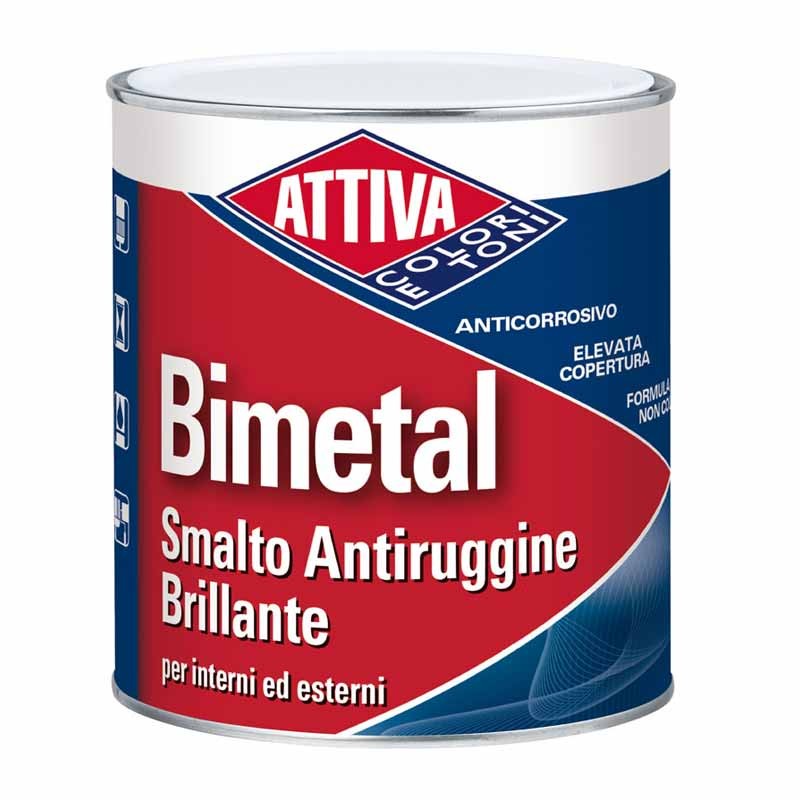 Smalto Antiruggine Brillante Grigio Luce 33 Bimetal 750 ml